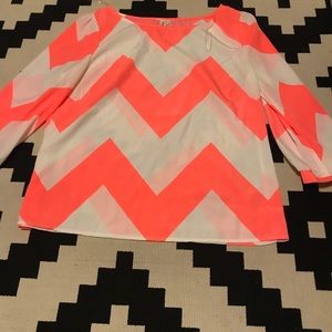 Pink owl chevron top